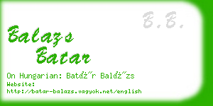 balazs batar business card